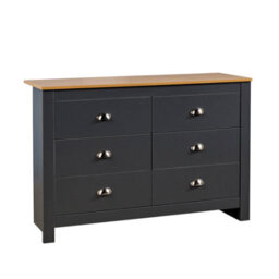 Home Source Camden 6 Drawer Chest Graphite - thumbnail 3