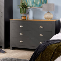 Home Source Camden 6 Drawer Chest Graphite - thumbnail 1