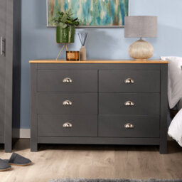 Home Source Camden 6 Drawer Chest Graphite - thumbnail 2