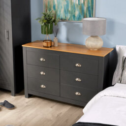 Home Source Camden 6 Drawer Chest Graphite - thumbnail 6