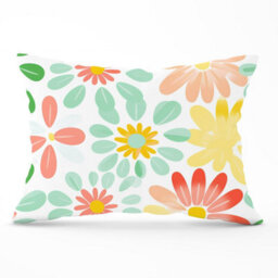 Warren Reed Designer Green And Yellow Flowers Cushions 33Cm X 48Cm - thumbnail 1