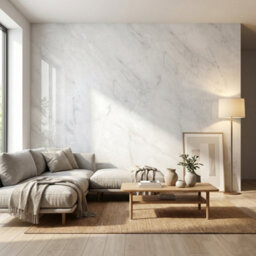 Ener-J Britwall Pvc Shower Panel Pack Of 3 Light Grey Marble Effect Matt Waterproof Bathroom Wall Cladding 2400X1000X10mm - thumbnail 1