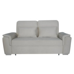 Interior Emporium Tokyo 2 Seater Pull Out Sofa Bed - Modern Plush Velvet Fabric With Storage And Foam Cushions (Beige) - thumbnail 4