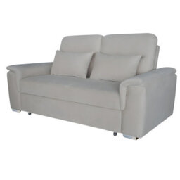 Interior Emporium Tokyo 2 Seater Pull Out Sofa Bed - Modern Plush Velvet Fabric With Storage And Foam Cushions (Beige) - thumbnail 3