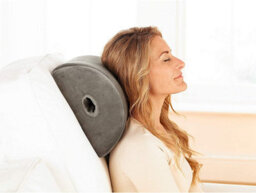 Grey Multipurpose Memory Foam Pillow - Neck, Lumbar Or Knee Support Cushion Or Foot Rest - Measures 14 X 28 X 36Cm - thumbnail 5