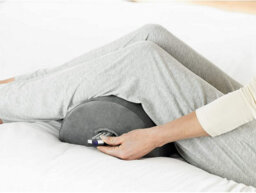 Grey Multipurpose Memory Foam Pillow - Neck, Lumbar Or Knee Support Cushion Or Foot Rest - Measures 14 X 28 X 36Cm - thumbnail 4