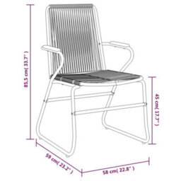 Garden Chairs 2 Pcs Black 58X59X85.5 Cm Pvc Rattan - thumbnail 8