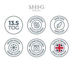MHG Living 13.5 Tog Winter Duvet - Hotel Quality Striped Microfibre Duvet, Breathable & Hypoallergenic - thumbnail 8