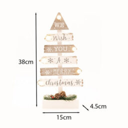 Wooden Led Christmas Tree Decoration - Silver & White - thumbnail 2