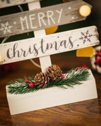 Wooden Led Christmas Tree Decoration - Silver & White - thumbnail 9