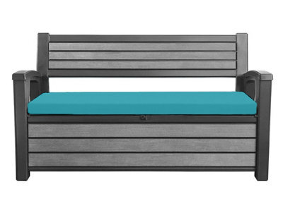 Crescent Garden Iceni & Eden Bench Seat Pad Water Resistant Garden Keter Bench Cushion Pad 128X50X5Cm Aqua Removable Cover - image 1