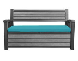 Crescent Garden Iceni & Eden Bench Seat Pad Water Resistant Garden Keter Bench Cushion Pad 128X50X5Cm Aqua Removable Cover - thumbnail 1