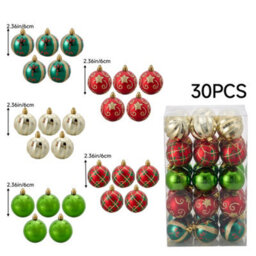 Living And Home 30-Piece Set Of 6Cm Painted Christmas Balls Gift Box Christmas Tree Decorations - thumbnail 8