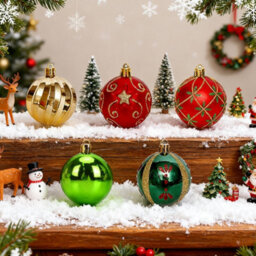 Living And Home 30-Piece Set Of 6Cm Painted Christmas Balls Gift Box Christmas Tree Decorations - thumbnail 2