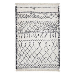 Black/white Kilim Modern Shaggy Moroccan Easy To Clean Abstract Geometric Rug For Dining Room-160Cm X 230Cm - thumbnail 5