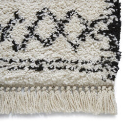 Black/white Kilim Modern Shaggy Moroccan Easy To Clean Abstract Geometric Rug For Dining Room-160Cm X 230Cm - thumbnail 3