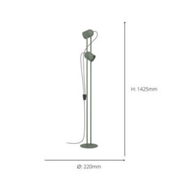 Eglo Tilston Steel Minimalist Floor Lamp, Green - thumbnail 4