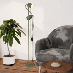 Eglo Tilston Steel Minimalist Floor Lamp, Green