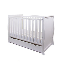 VICULII Willow Cashmere Sleigh Mini Cot Bed With Drawer - thumbnail 2