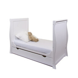 VICULII Willow Cashmere Sleigh Mini Cot Bed With Drawer - thumbnail 3