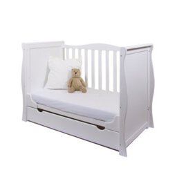 VICULII Willow Cashmere Sleigh Mini Cot Bed With Drawer - thumbnail 4