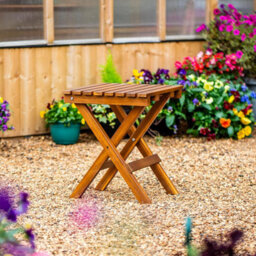 Garden Gear Acacia Folding Side Table Wooden Outdoor Garden Patio Balcony Compact Foldable Side Table Weather Resistant Hardwood - thumbnail 1