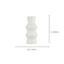 Eglo Sasebo White Ceramic Vase, Industrial Vintage Pottery Vase, 25Cm - thumbnail 4