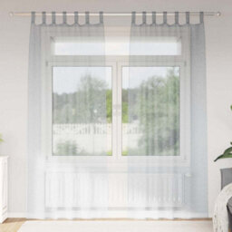 Berkfield Curtains With Curtains 2 Pcs Dark Gray Polyester - thumbnail 1