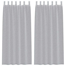 Berkfield Curtains With Curtains 2 Pcs Dark Gray Polyester - thumbnail 2