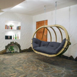 Amazonas Globo Royal Wooden Double Hanging Egg Chair Cushion Anthracite - thumbnail 7