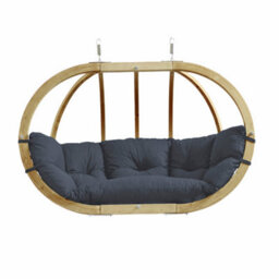 Amazonas Globo Royal Wooden Double Hanging Egg Chair Cushion Anthracite