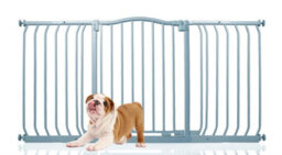 Bettacare Curved Top Dog Gate, 143Cm - 152Cm, Matt Grey, Pressure Fit Pet Gate For Dog And Puppy, Pet And Dog Barrier - thumbnail 1