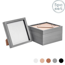 "Nicola Spring 8 X 8"" Photo Frames - Grey - 3D Photo Frame Picture Frame Box Portrait Display Case (22.5 X 22.5Cm) Set Of 5" - thumbnail 1