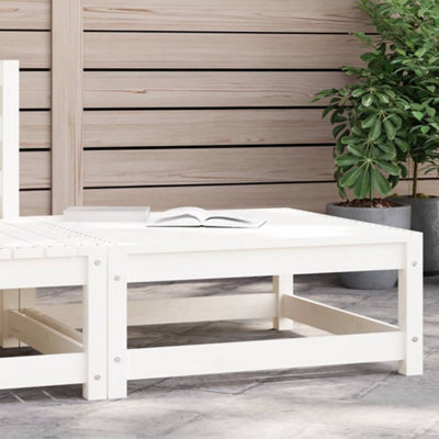 Walplus Garden Outdoor Footstool White 70X70X30 Cm Solid Wood Pine - image 1