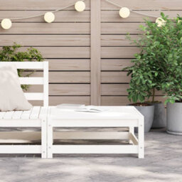 Walplus Garden Outdoor Footstool White 70X70X30 Cm Solid Wood Pine - thumbnail 3