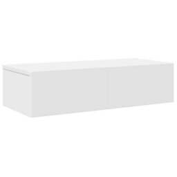 Berkfield Wall Shelf With Drawers White 60X26.5X15 Cm Engineered Wood - thumbnail 2