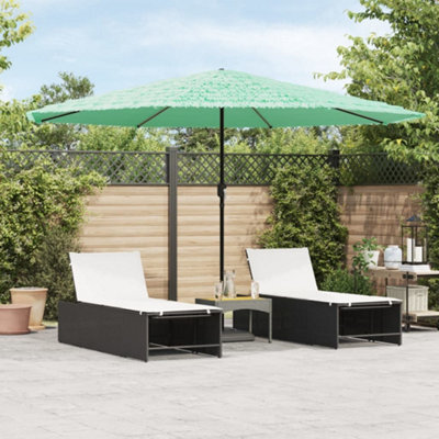 Berkfield Garden Parasol With Steel Pole Green 388X388X248 Cm - image 1