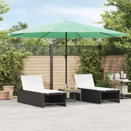 Berkfield Garden Parasol With Steel Pole Green 388X388X248 Cm - thumbnail 1