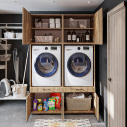 Roomart A Plus, Twin Washer And Dryer Cabinet Set, Oak Effect - thumbnail 4