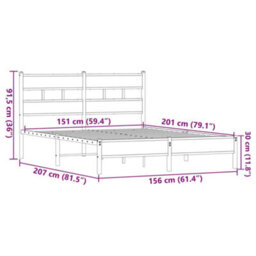 Berkfield Bed Frame Without Mattress Brown Oak 150X200 Cm King Size Engineered Wood - thumbnail 9