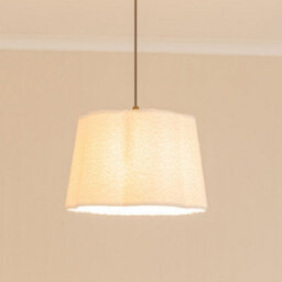 Valuelights Amy Cream Boucle Scallop Shape Ceiling Floor Table Lamp Shade And Bulb (D)30.5Cm