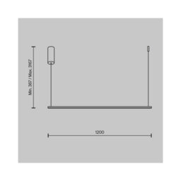 Luminosa Lighting Luminosa Halo Modern 120Cm Bar Pendant Ceiling Light Black 800Lm White Shade - thumbnail 2