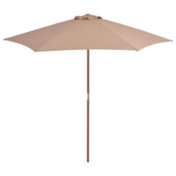 Walplus Garden Parasol With Wooden Pole 270 Cm Taupe - thumbnail 1