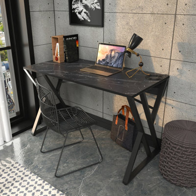 Decorotika Gyza Study And Writing Desk Black Marble Effect Black - image 1