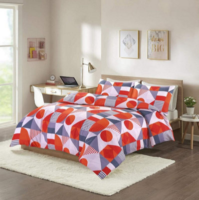 Homes & Linen Elegant Printed Scott Geometric Duvet Quilt Covers Bedding Set With Pillowcases