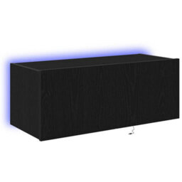 Walplus Tv Wall Cabinet Black Oak 80 X 35 X 31 Cm Engineered Wood - thumbnail 2