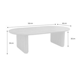 Sweeek - Oval Coffee Table In Rubberwood And Oak Veneer    Walnut Stain  L 122 X W 65 X H 35 Cm    Gabrielle - thumbnail 4