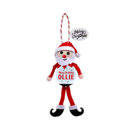 History & Heraldry Pre-Personalised Snowglobe Santa Elf Christmas Tree Decoration - Over 100 Different Names And Themes - Ollie - thumbnail 1