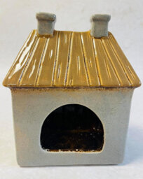 My Square Mile Tealight Candle Holder Housewarming Gift Cottage Ceramic Village Pottery House Ornament (Grey Thatched Roof (17Cm X 14Cm)) - thumbnail 4