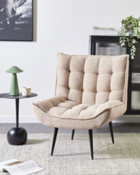 Beliani  Armchair Alvesta Boucle Beige - thumbnail 2
